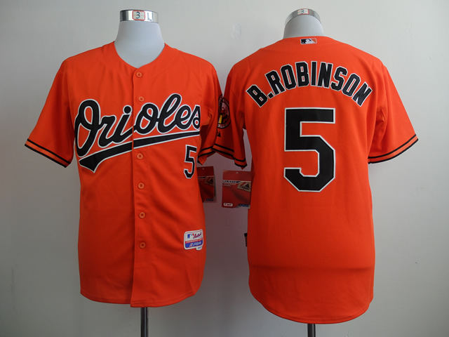 Men Baltimore Orioles 5 B.Robinson Orange MLB Jerseys